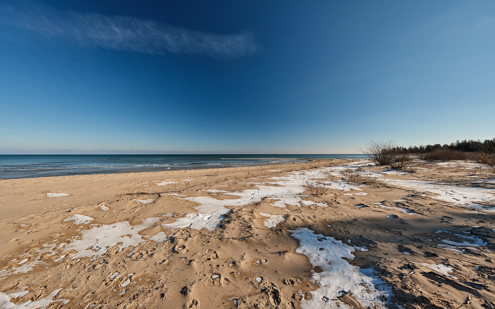 Beach at Negwegon State Park, Lake Huron.