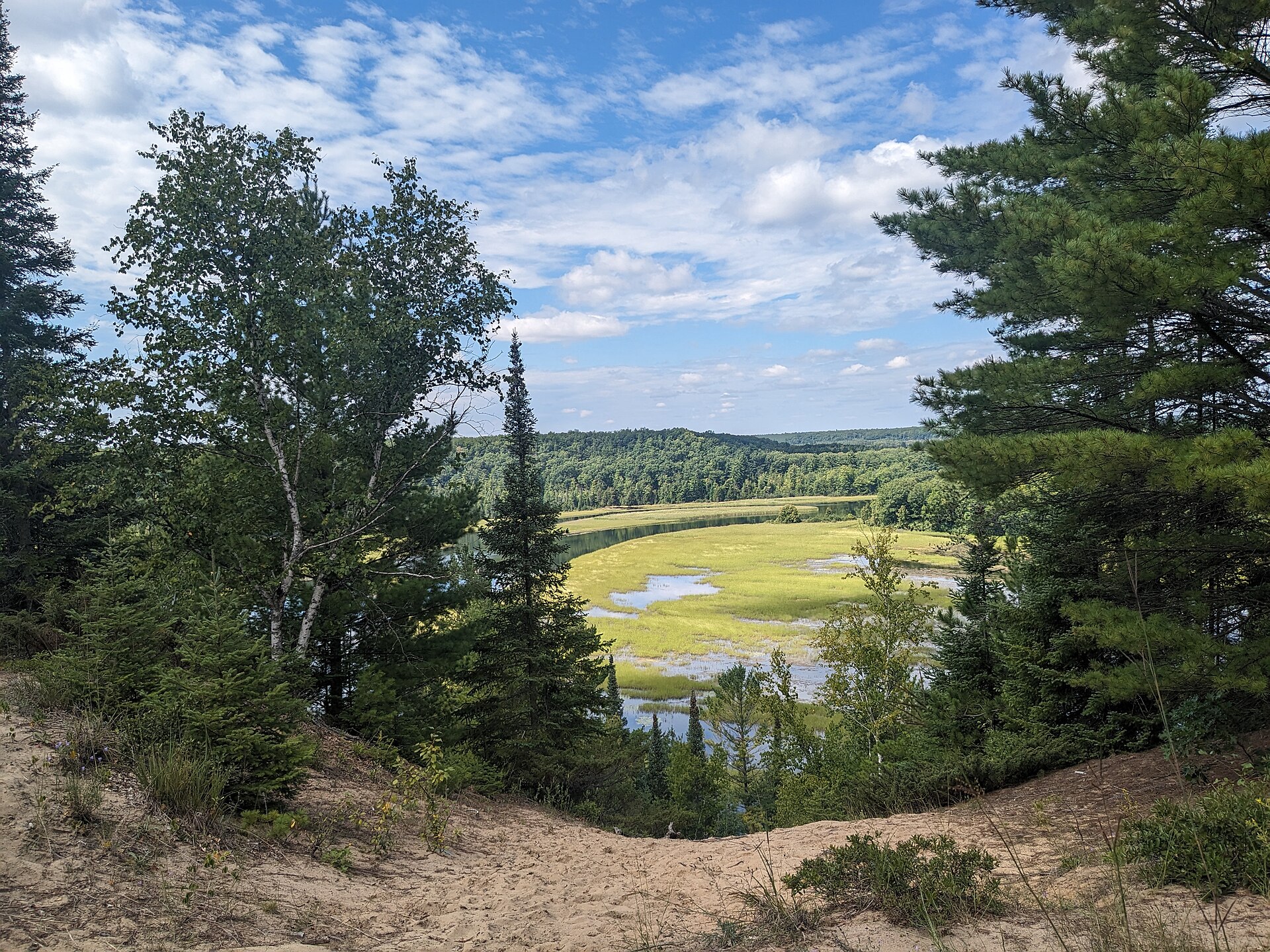 AuSable River bluffs near Iargo Springs, Oscoda, Michigan.