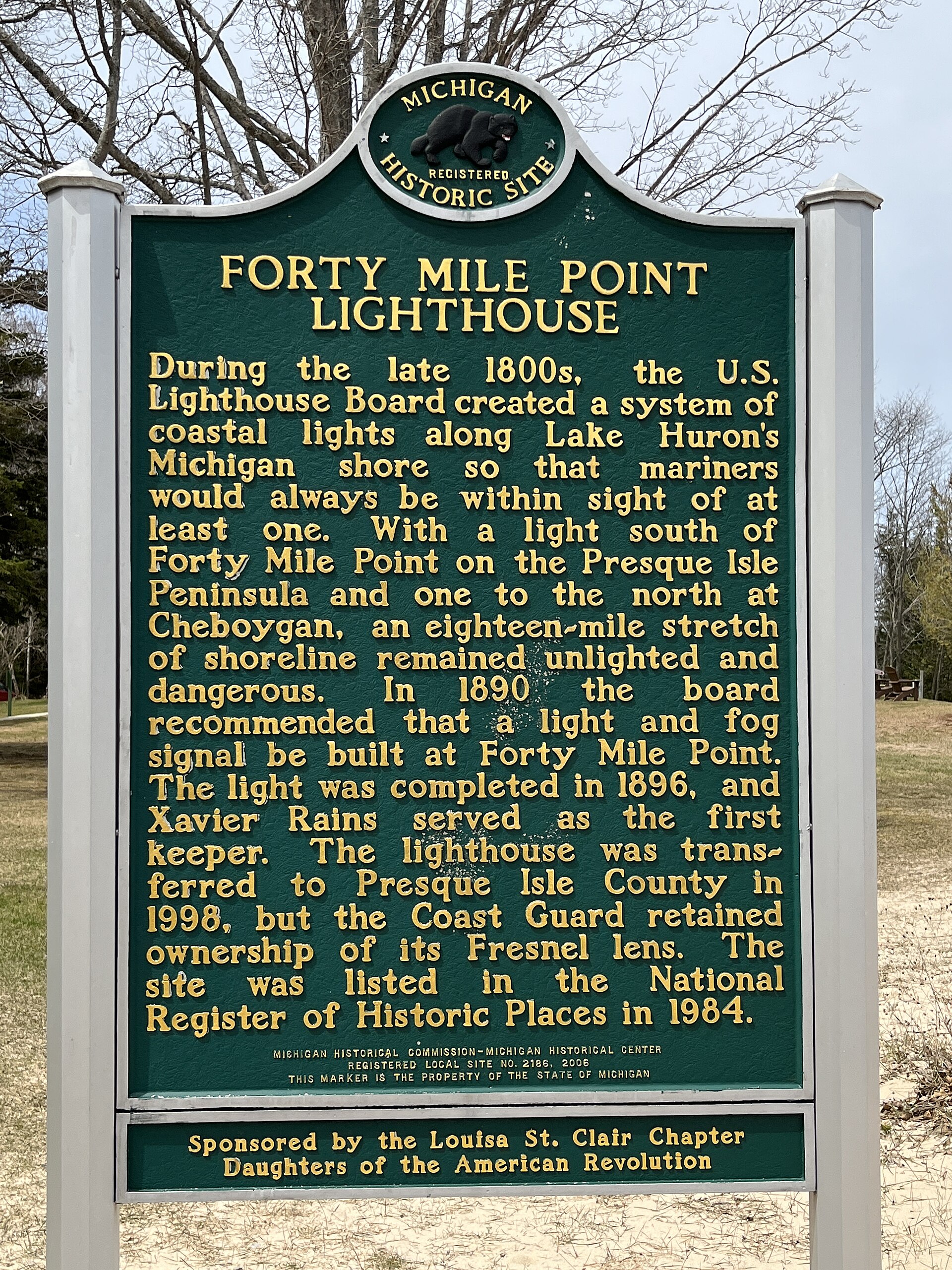 Forty Mile Point Lighthouse near Rogers City, Michigan.
